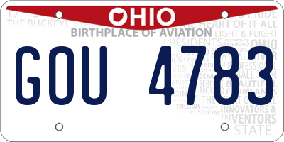 OH license plate GOU4783