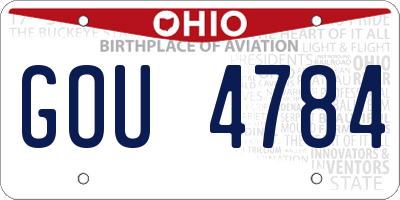 OH license plate GOU4784
