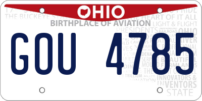 OH license plate GOU4785