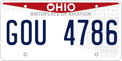OH license plate GOU4786