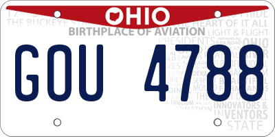 OH license plate GOU4788