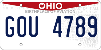 OH license plate GOU4789