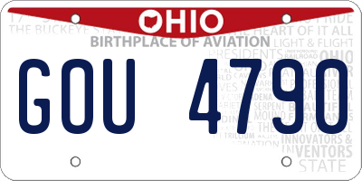OH license plate GOU4790
