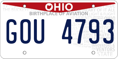 OH license plate GOU4793