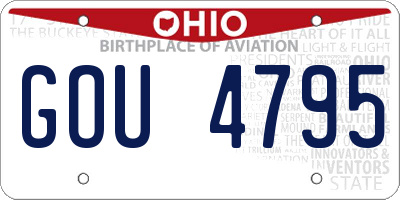 OH license plate GOU4795