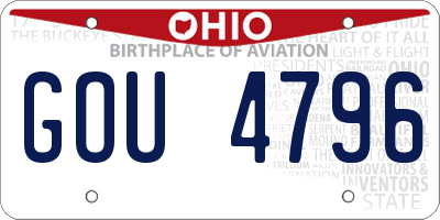 OH license plate GOU4796