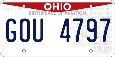 OH license plate GOU4797
