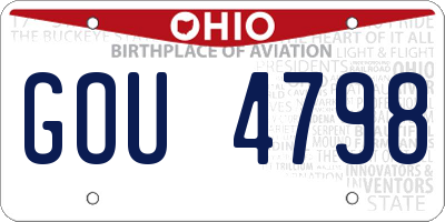 OH license plate GOU4798