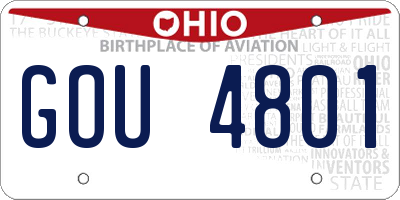 OH license plate GOU4801