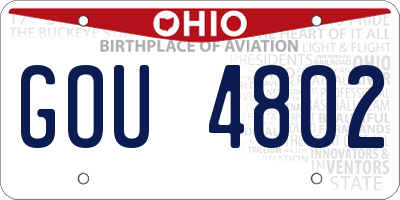OH license plate GOU4802