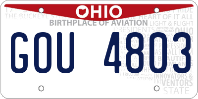 OH license plate GOU4803