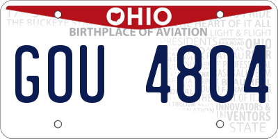 OH license plate GOU4804
