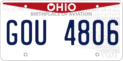 OH license plate GOU4806
