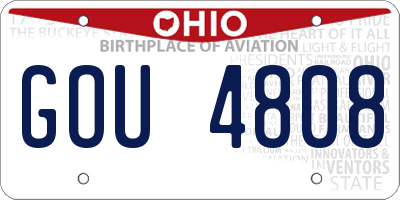 OH license plate GOU4808