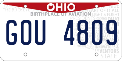 OH license plate GOU4809