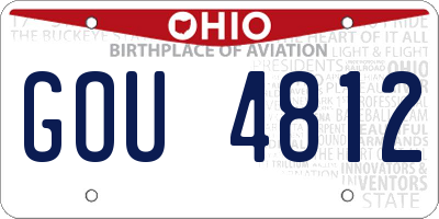 OH license plate GOU4812