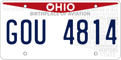 OH license plate GOU4814
