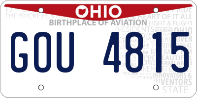 OH license plate GOU4815