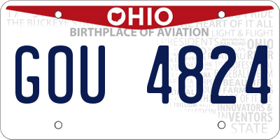 OH license plate GOU4824
