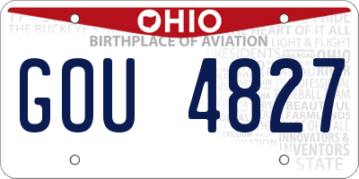 OH license plate GOU4827