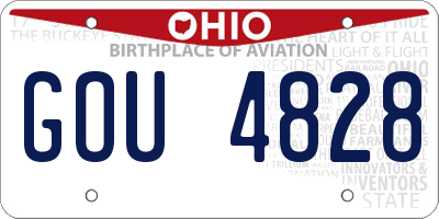 OH license plate GOU4828