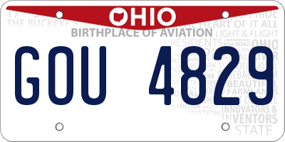 OH license plate GOU4829