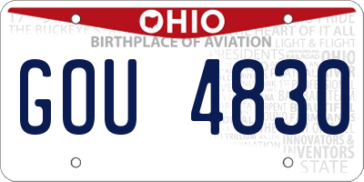 OH license plate GOU4830
