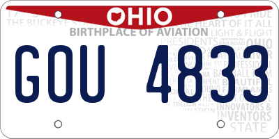 OH license plate GOU4833