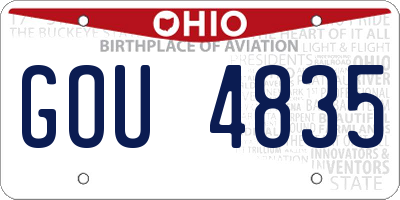 OH license plate GOU4835