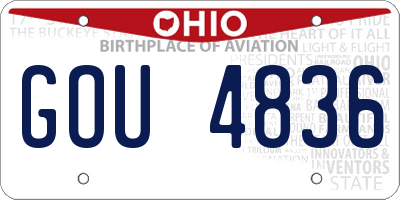 OH license plate GOU4836