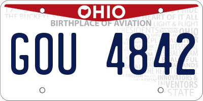 OH license plate GOU4842