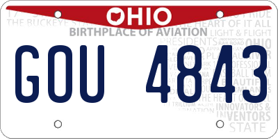 OH license plate GOU4843
