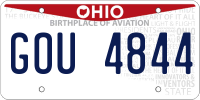 OH license plate GOU4844