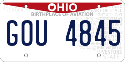 OH license plate GOU4845