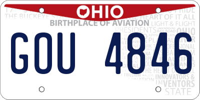 OH license plate GOU4846