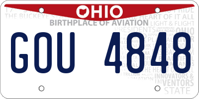 OH license plate GOU4848