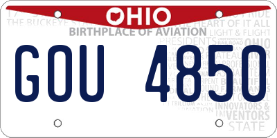 OH license plate GOU4850