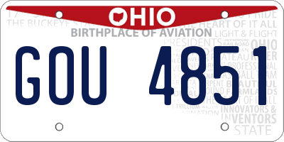 OH license plate GOU4851