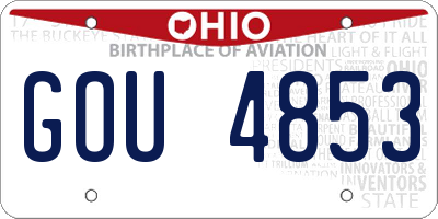 OH license plate GOU4853
