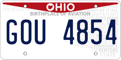OH license plate GOU4854