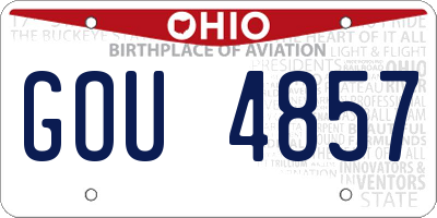 OH license plate GOU4857