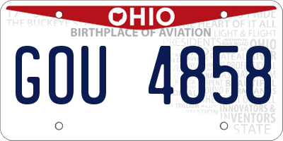 OH license plate GOU4858