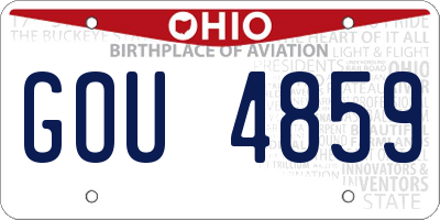 OH license plate GOU4859