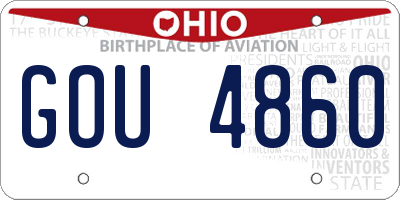 OH license plate GOU4860