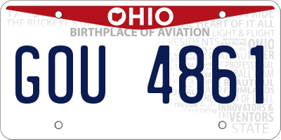 OH license plate GOU4861