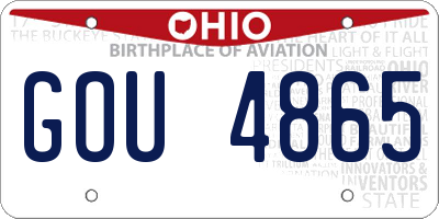 OH license plate GOU4865