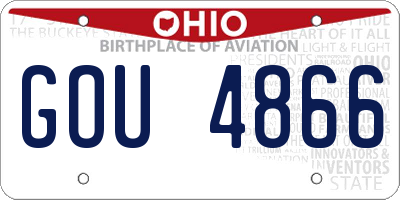 OH license plate GOU4866