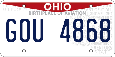 OH license plate GOU4868