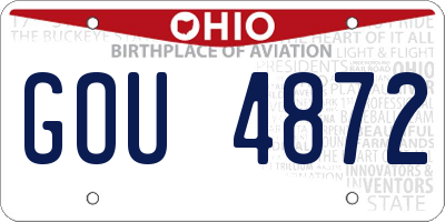OH license plate GOU4872