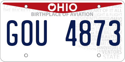 OH license plate GOU4873